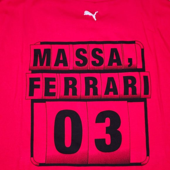 Puma Scuderia Ferrari Felipe Massa 03 F1 Formula 1 Pit Board Red Mens XL T-Shirt - Picture 2 of 13